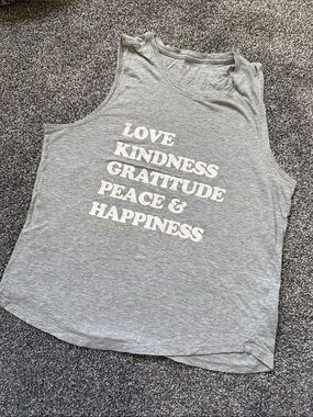 Spiritual Gangster Gray Graphic Tank - Love Kindness Gratitude Peace & Happiness